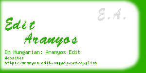 edit aranyos business card